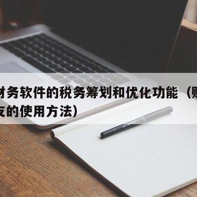 用友财务软件的税务筹划和优化功能（财务软件用友的使用方法）